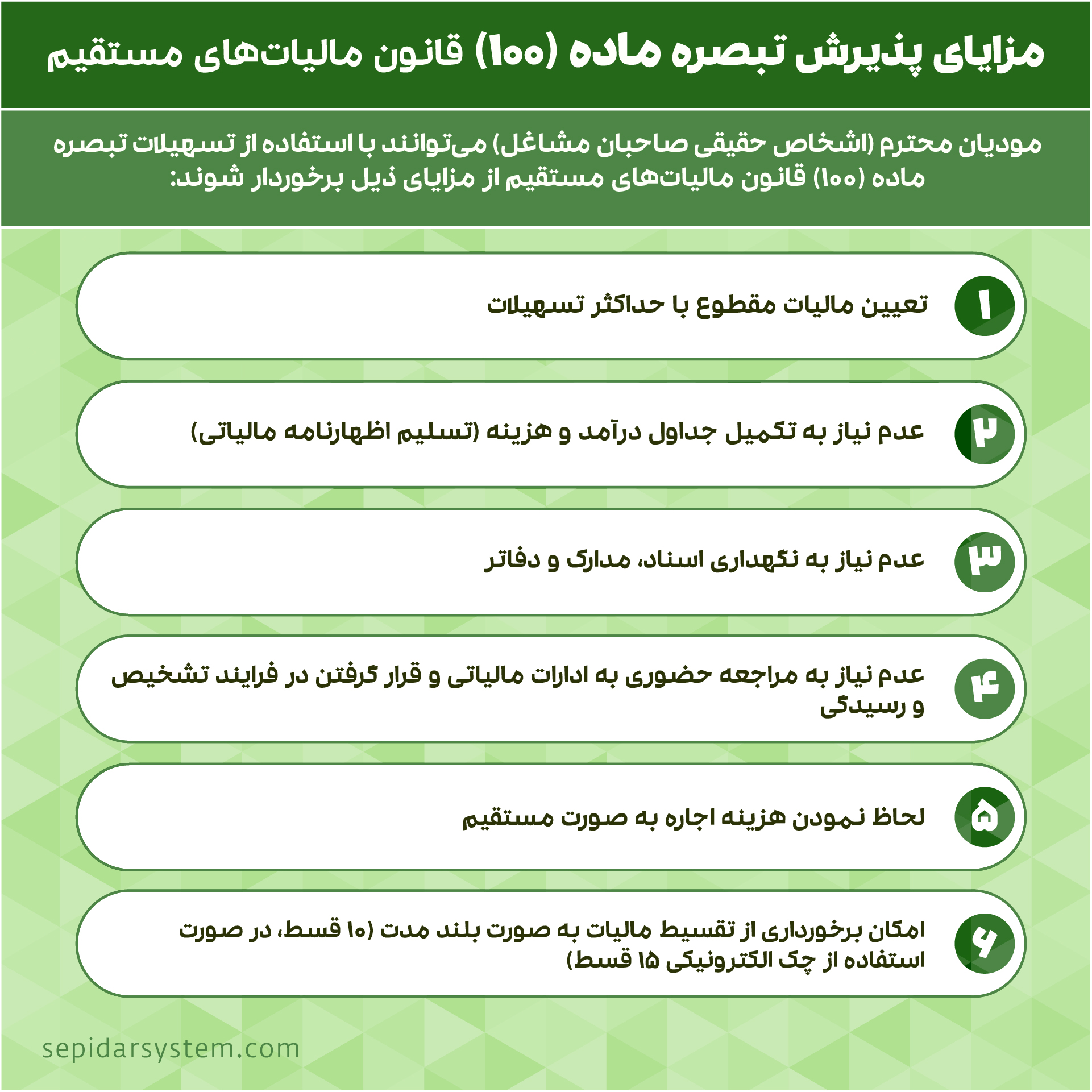 تبصره ماده 100 مالیات های مستقیم 1403