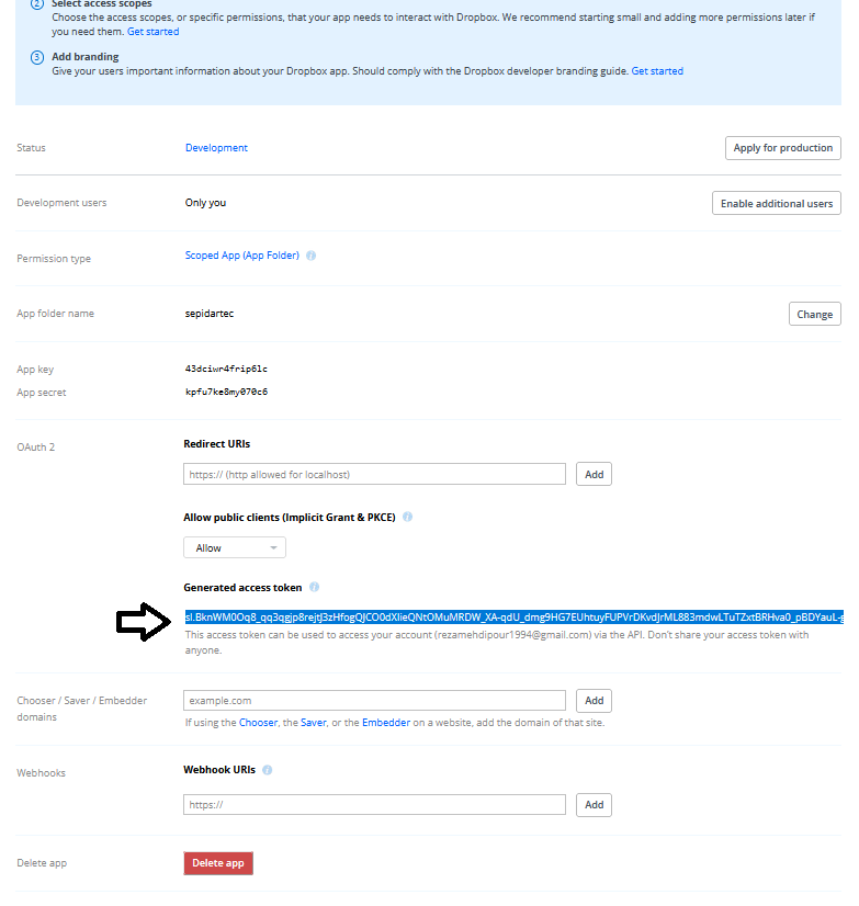 بک آپ گیری از نرم افزار سپیدار در دراپ باکس (Dropbox)