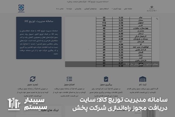 سایت دریافت مجوز راه اندازی شرکت پخش