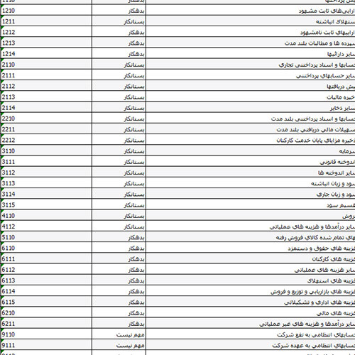 کدینگ حسابداری