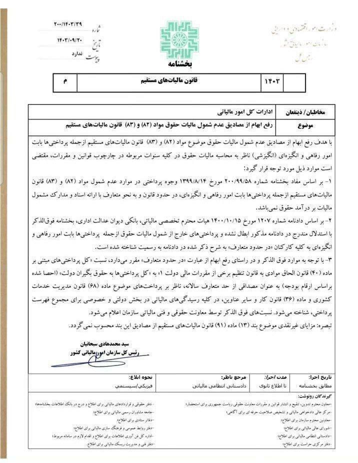 صفر تا صد قوانین مالیات حق مسکن 1405 و خواروبار 3 صفر تا صد قوانین مالیات حق مسکن 1405 و خواروبار
